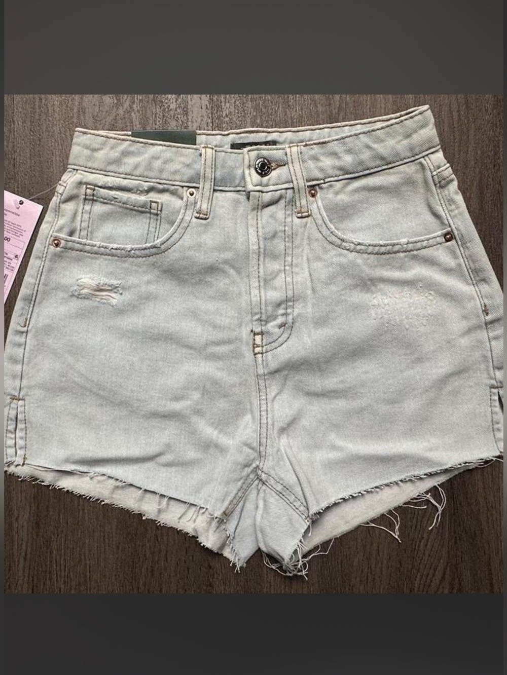 Super High-Rise Light Wash Denim Cutoff Shorts Jorts Women’s 00 NWT 100% Cotton